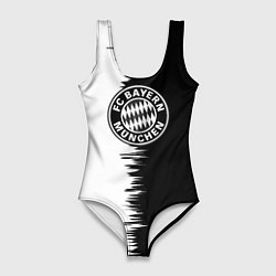 Женский купальник-боди Бавария Мюнхен черно белые штрихи