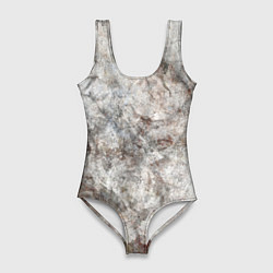Купальник-боди 3D женский Абстракция - gray limestone, цвет: 3D-принт
