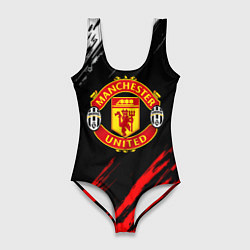 Купальник-боди 3D женский Манчестер Юнайтед x Ювентус краски, цвет: 3D-принт