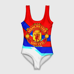 Женский купальник-боди Манчестер Юнайтед полосы геометрия