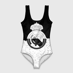 Женский купальник-боди Реал Мадрид лого ночь текстура