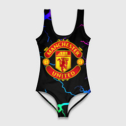 Женский купальник-боди Манчестер Юнайтед неоновые молнии