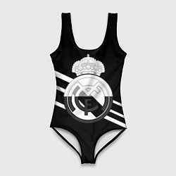 Купальник-боди 3D женский Реал Мадрид полосы текстура линии, цвет: 3D-принт