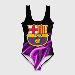 Женский купальник-боди Барселона неоновый огонь текстура