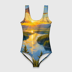 Женский купальник-боди Золотой путь реки