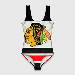 Купальник-боди 3D женский Chicago Blackhawks, цвет: 3D-принт