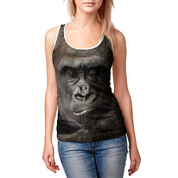 Майка-безрукавка женская Глаза гориллы, цвет: 3D-белый — фото 2