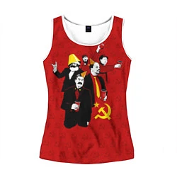 Майка-безрукавка женская Communist Party, цвет: 3D-белый