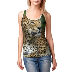 Майка-безрукавка женская Лик леопарда, цвет: 3D-белый — фото 2