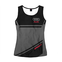 Майка-безрукавка женская Audi: Crey & Black, цвет: 3D-черный