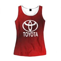 Майка-безрукавка женская Toyota: Red Carbon, цвет: 3D-белый