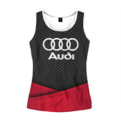 Майка-безрукавка женская Audi: Grey Carbon, цвет: 3D-белый