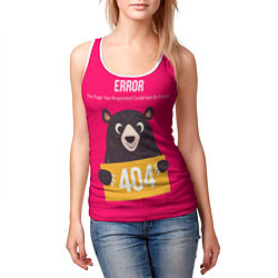 Майка-безрукавка женская Bear: Error 404, цвет: 3D-белый — фото 2