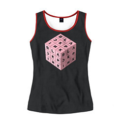 Майка-безрукавка женская Black Pink Cube, цвет: 3D-красный