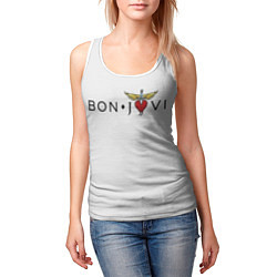 Майка-безрукавка женская Bon Jovi, цвет: 3D-белый — фото 2