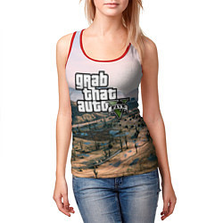 Майка-безрукавка женская Grand Theft Auto 5, цвет: 3D-красный — фото 2
