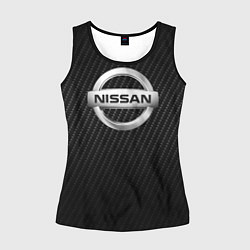 Майка-безрукавка женская NISSAN, цвет: 3D-черный