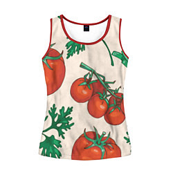 Майка-безрукавка женская Летние овощи, цвет: 3D-красный