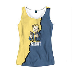 Майка-безрукавка женская Fallout logo boy, цвет: 3D-белый