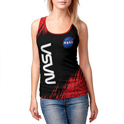 Майка-безрукавка женская NASA НАСА, цвет: 3D-красный — фото 2