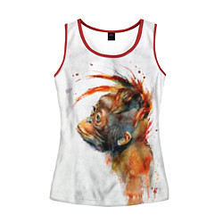 Майка-безрукавка женская Орангутанг, цвет: 3D-красный