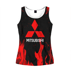 Майка-безрукавка женская Mitsubishi Red Fire, цвет: 3D-белый