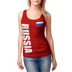 Майка-безрукавка женская RUSSIA - RED EDITION - SPORTWEAR, цвет: 3D-красный — фото 2