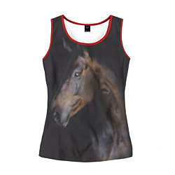 Майка-безрукавка женская Лошадь Благородство, цвет: 3D-красный