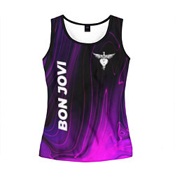 Майка-безрукавка женская Bon Jovi violet plasma, цвет: 3D-черный