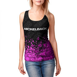 Майка-безрукавка женская Nickelback rock legends: символ сверху, цвет: 3D-черный — фото 2