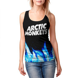 Майка-безрукавка женская Arctic Monkeys blue fire, цвет: 3D-черный — фото 2