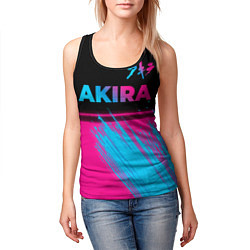 Майка-безрукавка женская Akira - neon gradient: символ сверху, цвет: 3D-черный — фото 2