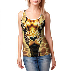 Майка-безрукавка женская Жирафа, цвет: 3D-белый — фото 2