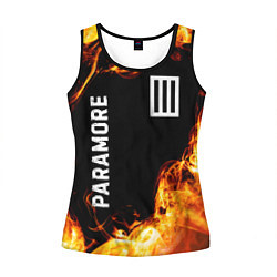 Майка-безрукавка женская Paramore и пылающий огонь, цвет: 3D-черный