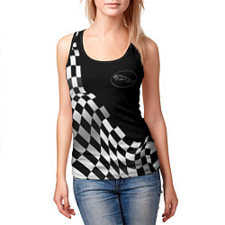 Майка-безрукавка женская Jaguar racing flag, цвет: 3D-черный — фото 2