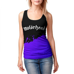 Майка-безрукавка женская Motorhead purple grunge, цвет: 3D-черный — фото 2