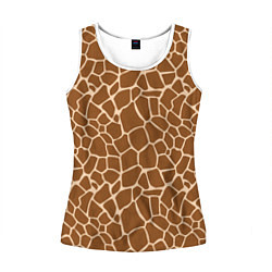 Майка-безрукавка женская Пятнистая шкура жирафа, цвет: 3D-белый