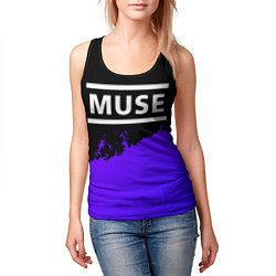 Майка-безрукавка женская Muse purple grunge, цвет: 3D-черный — фото 2