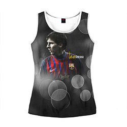 Майка-безрукавка женская Leo Messi, цвет: 3D-белый
