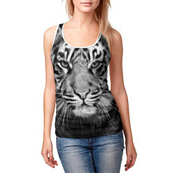 Майка-безрукавка женская Красавец тигр, цвет: 3D-белый — фото 2