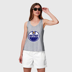 Майка женская хлопок Edmonton Oilers, цвет: меланж — фото 2