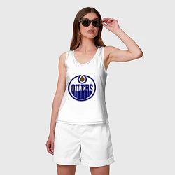 Майка женская хлопок Edmonton Oilers, цвет: белый — фото 2