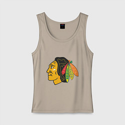 Майка женская хлопок Chicago Blackhawks, цвет: миндальный