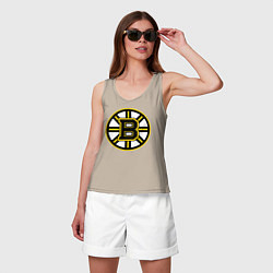 Майка женская хлопок Boston Bruins, цвет: миндальный — фото 2