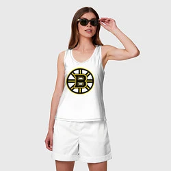Майка женская хлопок Boston Bruins, цвет: белый — фото 2