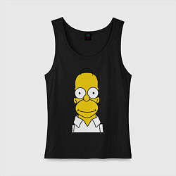 Майка женская хлопок Homer Face, цвет: черный