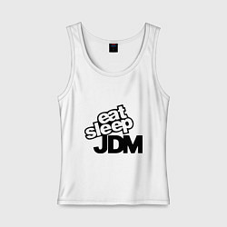 Майка женская хлопок Eat sleep jdm, цвет: белый