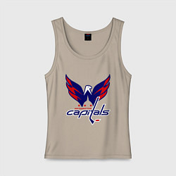 Майка женская хлопок Washington Capitals: Ovechkin, цвет: миндальный