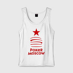 Майка женская хлопок Poker Moscow, цвет: белый