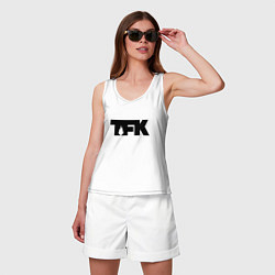 Майка женская хлопок TFK: Black Logo, цвет: белый — фото 2